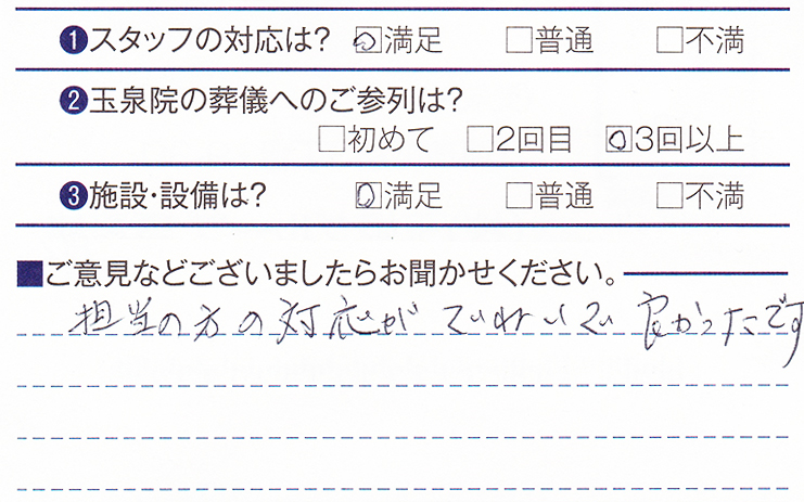 下長玉泉院　Y様のお声ありがとうございます。